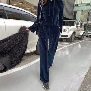 Hoodie & Pants Velvet Athleisure Set