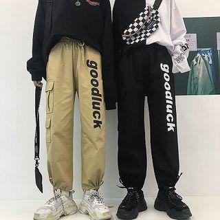 Couple Matching Lettering Drawstring Pants