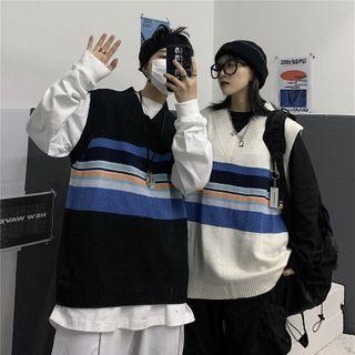 Couple Matching Color Block Vest