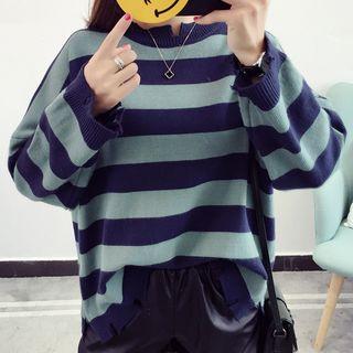 Ripped Striped Sweater