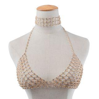 Rhinestone Choker / Bust Chain