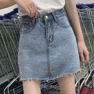 Denim Mini Fitted Skort