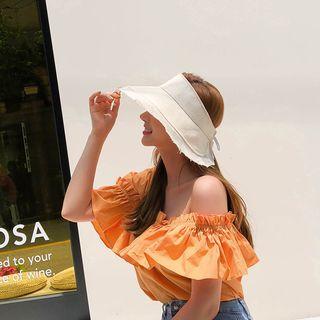 Wide Linen Sun Cap