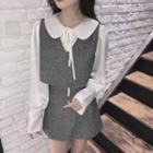 Shirt / Cropped Vest / Mini Skirt / Set