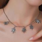 Leaf Charm Necklace Silver - One Size
