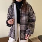 Long-sleeve Top / Plaid Shirt Jacket