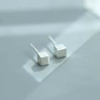 Cube Sterling Silver Earring 1 Pair - Silver - One Size