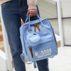 Canvas Lettering Backpack With Pouch