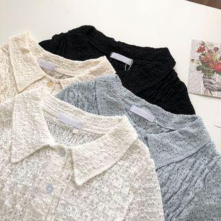 Short-sleeve Textured Polo Shirt