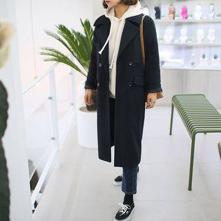 Multi-pocket Double-breasted Long Coat