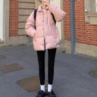 Button Padded Coat Pink & Blue - M