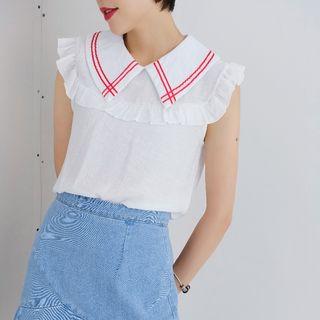 Frilled Sleeveless Blouse