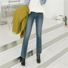 Band-waist Semi Boot-cut Jeans