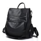 Multi-way Faux Leather Backpack Black - One Size