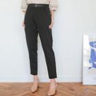 Belted Tapered Dress Pants
