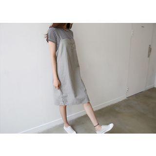 Linen Blend Jumper Dress