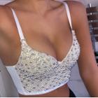 Bead Cropped Camisole Top