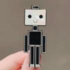 Robot Shell Stainless Steel Hair Clip Ly1687 - Black & White - One Size