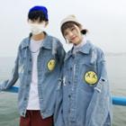 Couple Matching Smiley Face Buttoned Denim Jacket