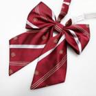 Striped Bow Tie Bow Tie - Stripe - Maroon & White - One Size