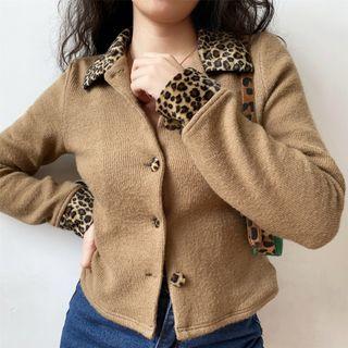 Leopard Print Lapel Long-sleeve Jacket
