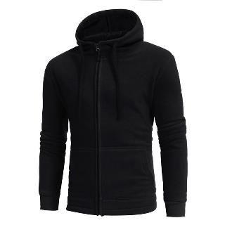 Plain Hooded Zip Sweatshirt