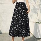 Floral Mid A-line Skirt