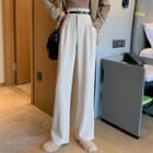 Set: High-waist Wide-leg Pants + Belt