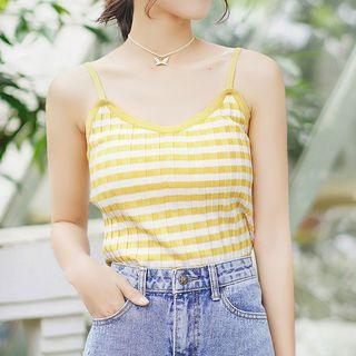 Striped Knit Camisole Yellow - One Size