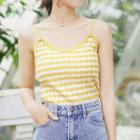 Striped Knit Camisole Yellow - One Size