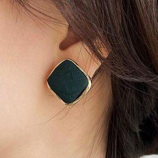 Square Alloy Earring 1 Pair - Green - One Size