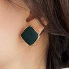 Square Alloy Earring 1 Pair - Green - One Size