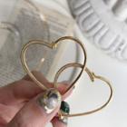 Heart Shaped Hoop Single Earring 1pc - E204 - Left Earring - One Size