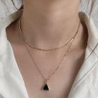 Triangle Pendant Layered Choker Necklace Gold - One Size