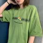 Avocado Print Short Sleeve Oversized T-shirt Avocado Green - One Size