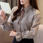 Flare-cuff Plaid Shirt