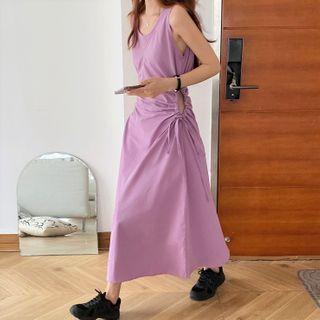 Sleeveless Cutout A-line Midi Tank Dress