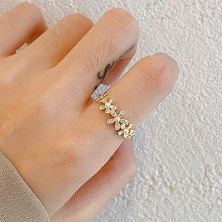 Rhinestone Star Ring Dj151 - Gold - One Size