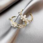 Alloy Flower Hoop Earring 1 Pair - Gold - One Size