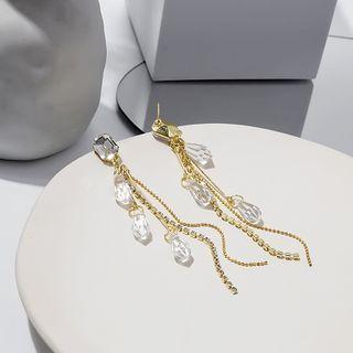 Rhinestone Alloy Fringed Earring 1 Pair - E1225-9 - Gold - One Size