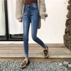Irregular High-waist Slim-fit Jeans