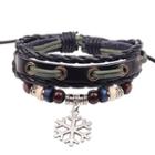 Snowflake Charm Layered Bracelet