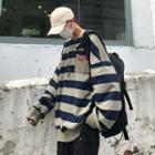 Striped Panel Oversize Pullover