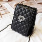 Quilted Flap Crossbody Bag Black - One Size