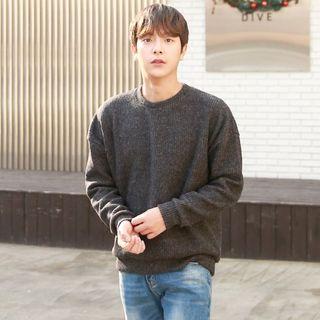 Crew-neck Ribbed Boxy Sweater