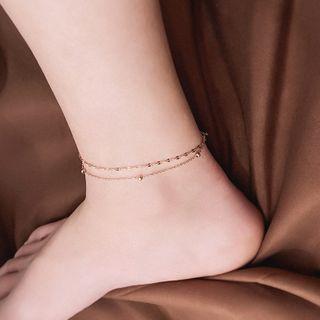Layered Anklet Rose Gold - One Size