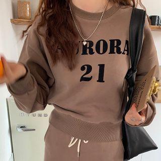 Set: Lettering Sweatshirt + Midi A-line Skirt