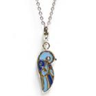 Love Bird Pendant With Necklace Blue - One Size