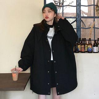 Hooded Button Coat As Shown In Figure - One Size
