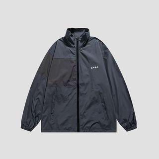 Panel Lettering Zip-up Jacket